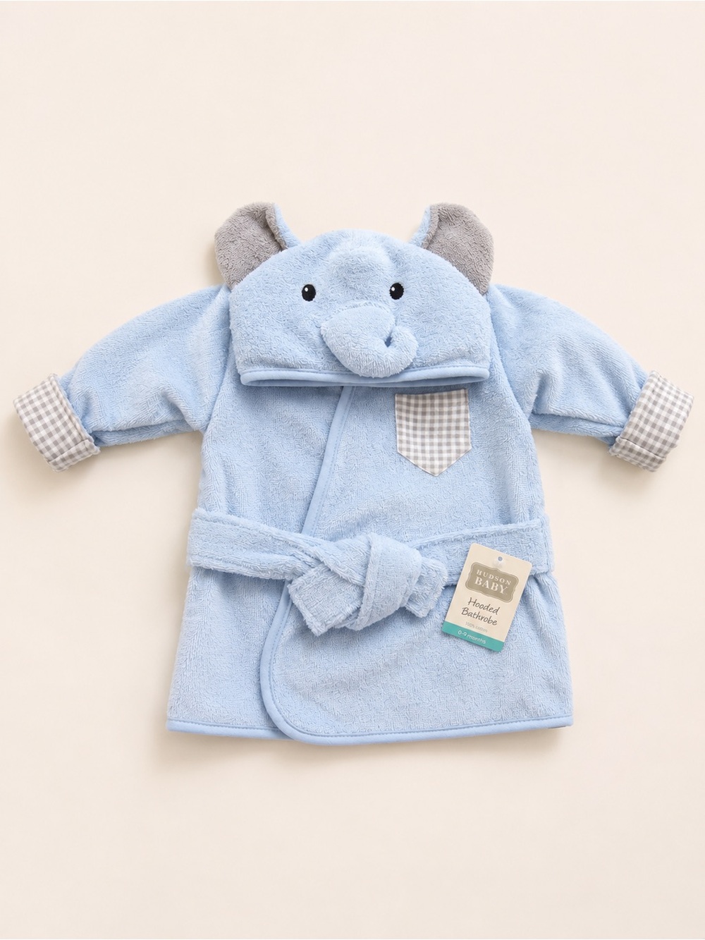 Blue Elephant Hooded Baby Bathrobe